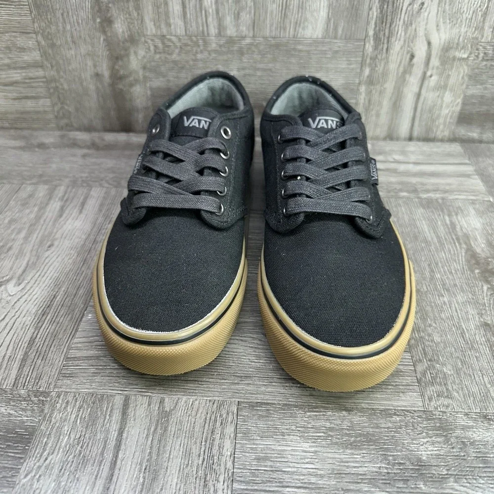 Vans Atwood‎ Sneakers Women 8.5 Black Canvas Gum Sole Low Top NEW